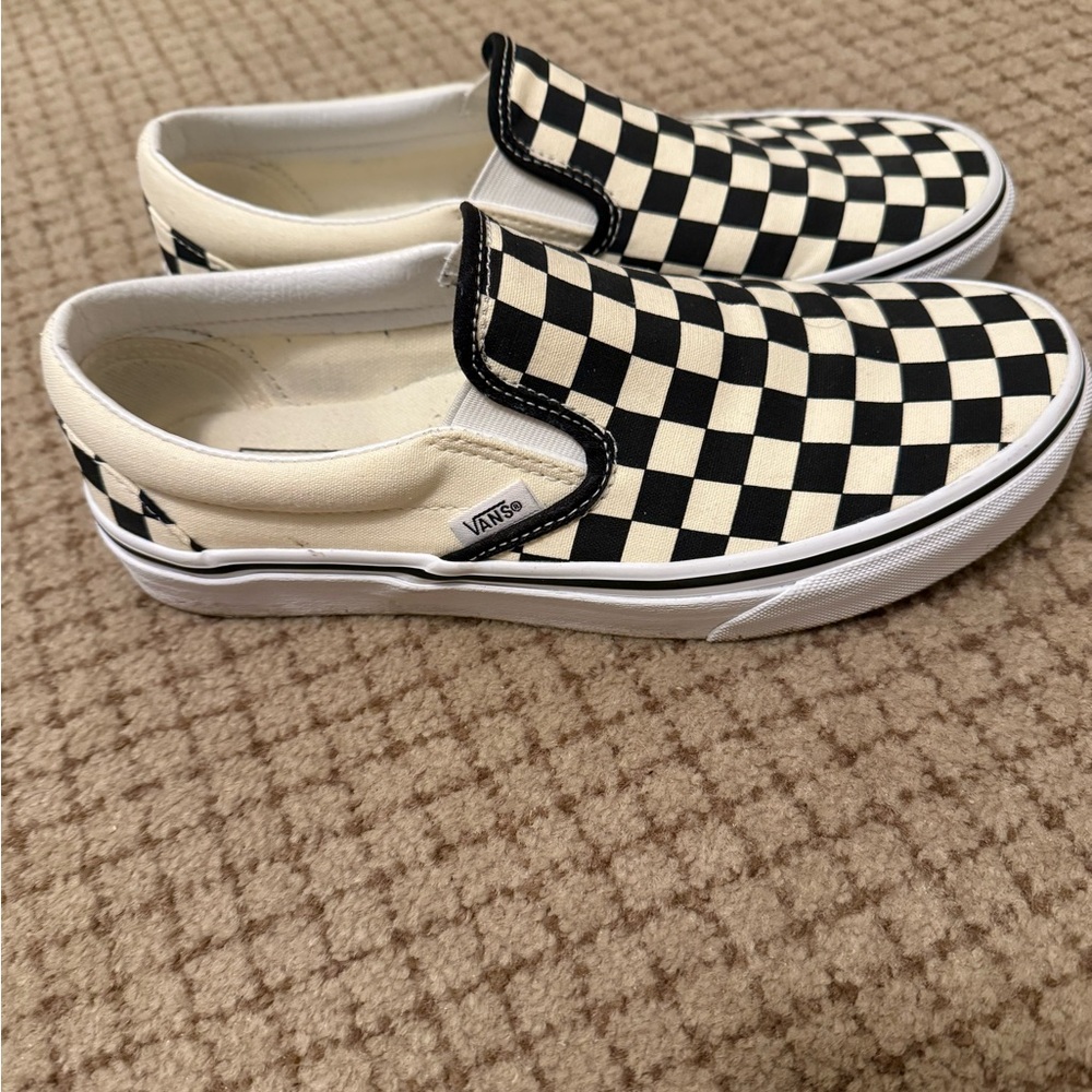 Vans Black and White Checkerboard Slip-Ons